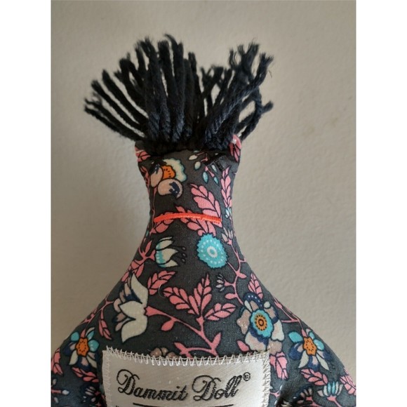 Dammit Doll 14" Stress Reliever Novelty Gift Idea Floral Hippie Retro Fabric - Picture 3 of 9